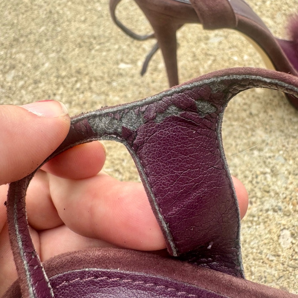 Michael Kors Burgundy Heels with Fluffy Detail - Picture 11 of 13